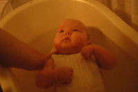 Caroline bathing