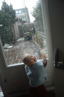 Caroline enjoys the falling snow